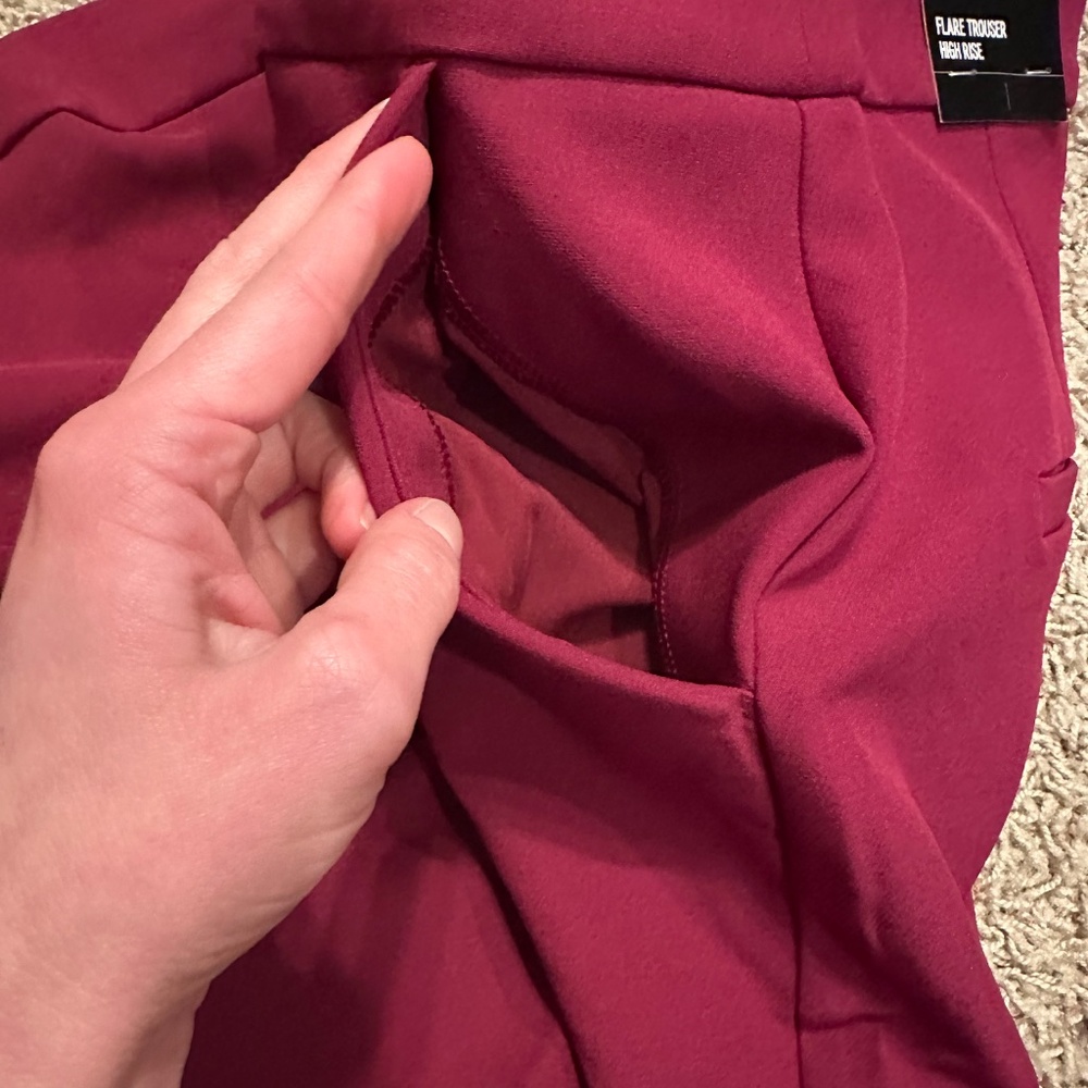 NWT Express Editor High Rise Flare Pants - 4R - Berry - Picture 6 of 14
